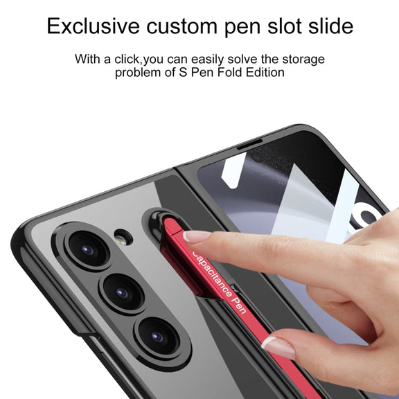 For Samsung Galaxy Z Fold5 5G GKK Integrated PC Phone Case with Pen Slot, No Include Pen(Black)