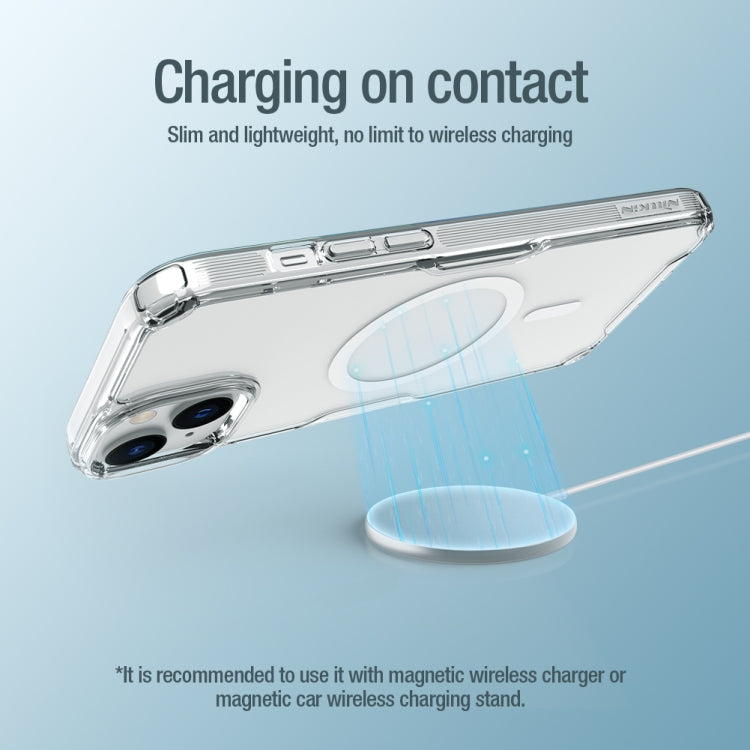 For iPhone 15 NILLKIN Ultra Clear Magsafe PC + TPU Phone Case(Blue)