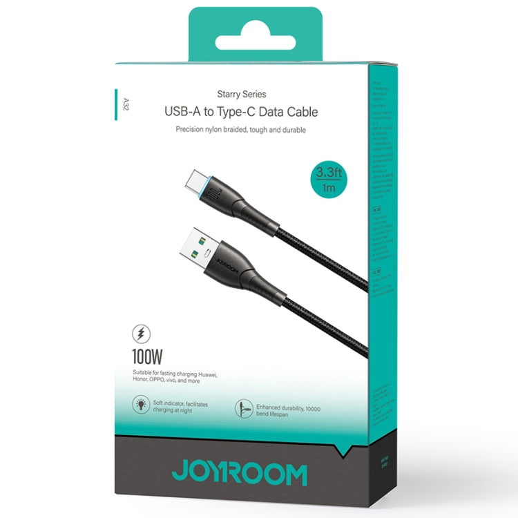 JOYROOM SA32-AC6 Starry Series 100W USB to USB-C / Type-C Fast Charging Data Cable, Length:1m(Black)