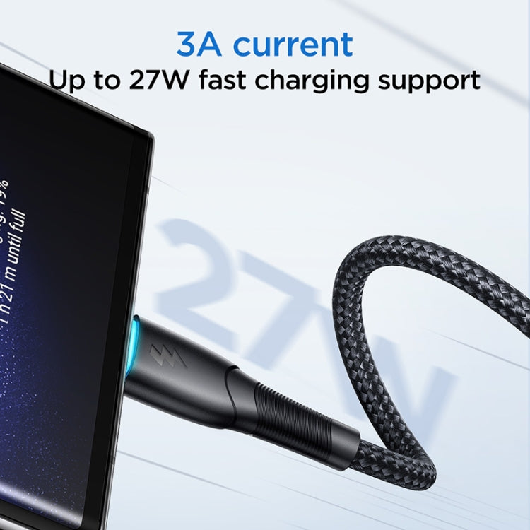 JOYROOM SA32-AC3 Starry Series 3A USB to USB-C / Type-C Fast Charging Data Cable, Length:1m(Black)