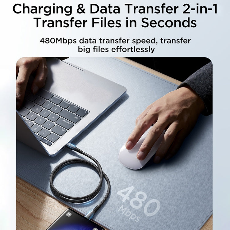 JOYROOM SA32-AC3 Starry Series 3A USB to USB-C / Type-C Fast Charging Data Cable, Length:1m(Black)