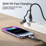 JOYROOM SA37-2T2 60W Multi-Function Series 4 in 1 Fast Charging Data Cable, Length:1.2m(Black)