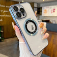 For iPhone 13 Pro Max Transparent Electroplated PC MagSafe Phone Case(Blue) - iPhone 13 Pro Max Cases by PMC TechLife | Online Shopping South Africa | PMC TechLife | Buy Now Pay Later Mobicred