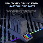 For DJI Mini 4 Pro / Mini 3/ Mini 3 Pro STARTRC 3 in 1 Charging Butler Battery Charger with Screen(Grey)