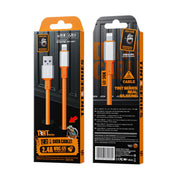 WK WDC-17 2.4A USB to 8 Pin Silicone Data Cable, Length: 1.2m(Orange)