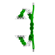 For Apple Watch 38mm Paracord Row Beads Drawstring Braided Watch Band(Green)