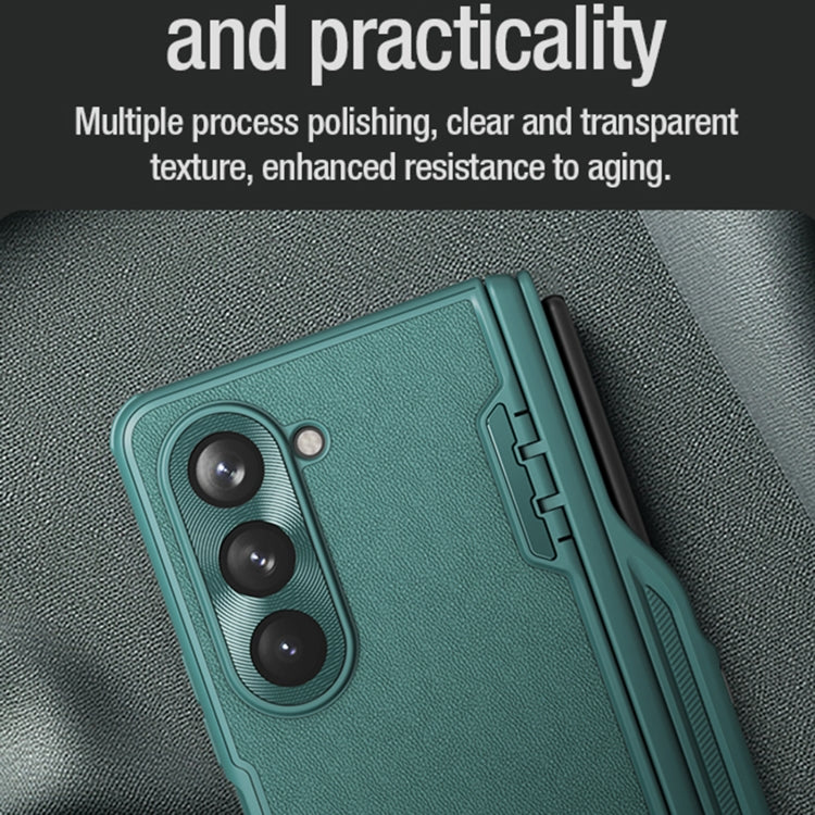 For Samsung Galaxy Z Fold5 NILLKIN CamShield Fold Series PC + TPU Phone Case with Pen Slot(Green)