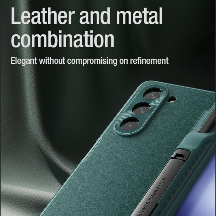 For Samsung Galaxy Z Fold5 NILLKIN CamShield Fold Series PC + TPU Phone Case with Pen Slot(Green)