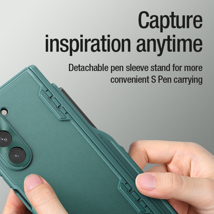 For Samsung Galaxy Z Fold5 NILLKIN CamShield Fold Series PC + TPU Phone Case with Pen Slot(Green)