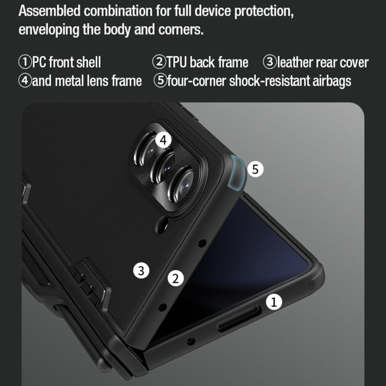 For Samsung Galaxy Z Fold5 NILLKIN CamShield Fold Series PC + TPU Phone Case with Pen Slot(Green)