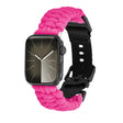 For Apple Watch Series 7 41mm Paracord Plain Braided Webbing Buckle Watch Band(Rose Red) - free shipping - PMC TechLife - Order now!