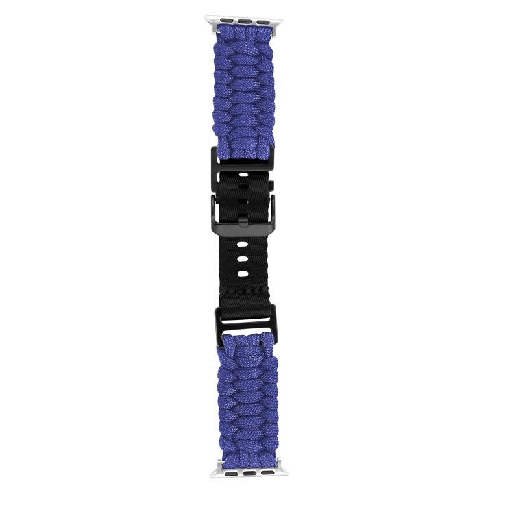 For Apple Watch 38mm Paracord Plain Braided Webbing Buckle Watch Band(Blue)