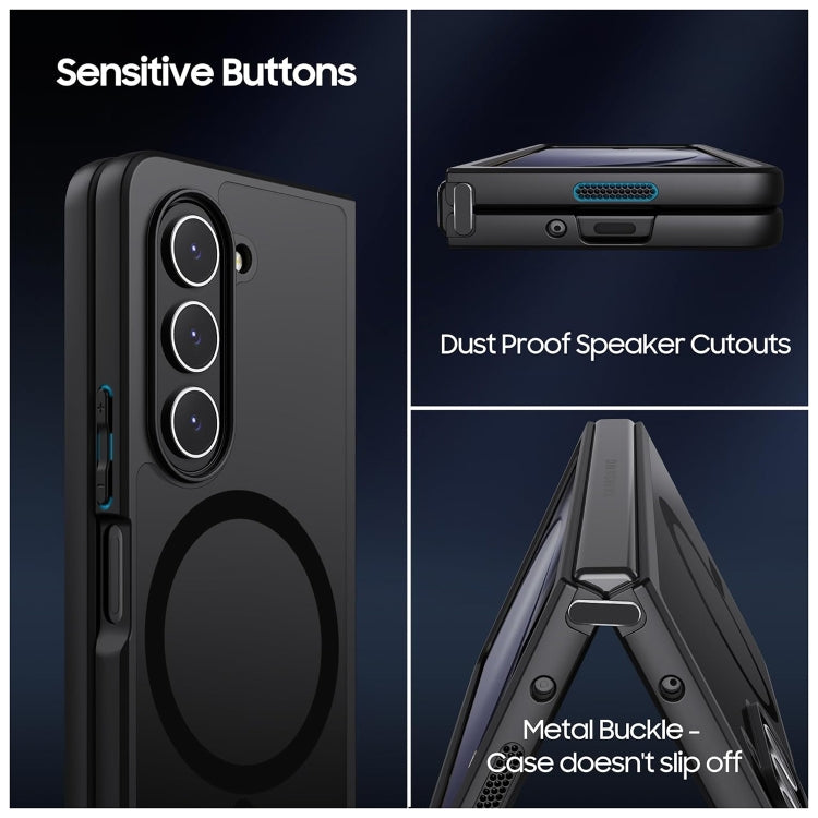 For Samsung Galaxy Z Fold4 MagSafe Ultra-thin Translucent PC+TPU Phone Case(Black)