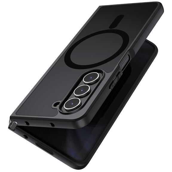 For Samsung Galaxy Z Fold4 MagSafe Ultra-thin Translucent PC+TPU Phone Case(Black)