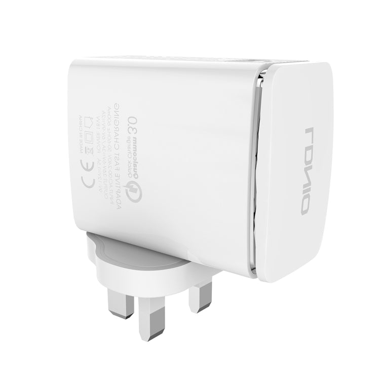 LDNIO A1301Q 2 in 1 18W QC3.0 USB Interface Travel Charger Mobile Phone Charger with Micro USB Data Cable, UK Plug