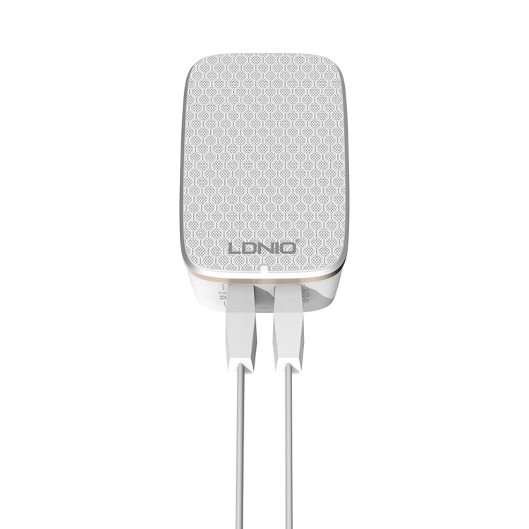 LDNIO A2204 2 in 1 12W Dual USB Interface Travel Charger Mobile Phone Charger with Type-C / USB-C Data Cable, US Plug