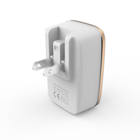 LDNIO A2204 2 in 1 12W Dual USB Interface Travel Charger Mobile Phone Charger with Type-C / USB-C Data Cable, US Plug