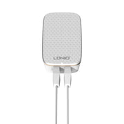 LDNIO A2204 2 in 1 12W Dual USB Interface Travel Charger Mobile Phone Charger with Type-C / USB-C Data Cable, UK Plug