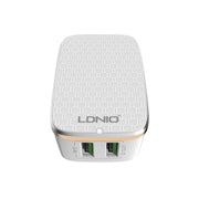 LDNIO A2204 2 in 1 12W Dual USB Interface Travel Charger Mobile Phone Charger with Type-C / USB-C Data Cable, AU Plug