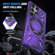 For Samsung Galaxy S23 5G MagSafe Magnetic Shockproof Phone Case with Ring Holder(Purple)
