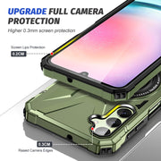 For Samsung Galaxy A14 4G/5G MagSafe Magnetic Shockproof Phone Case with Ring Holder(Dark Green)