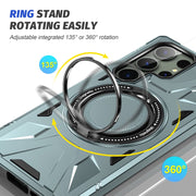 For Samsung Galaxy S24 Ultra 5G MagSafe Magnetic Shockproof Phone Case with Ring Holder(Green)