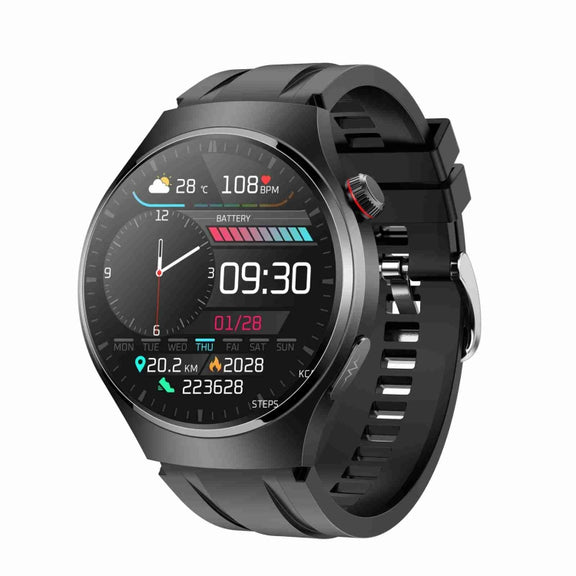 MT200 1.43 inch AMOLED IP67 Smart Call Watch, Support ECG/Body Temperature/Blood Glucose Monitoring(Black)