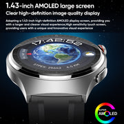 MT200 1.43 inch AMOLED IP67 Smart Call Watch, Support ECG/Body Temperature/Blood Glucose Monitoring(Black)