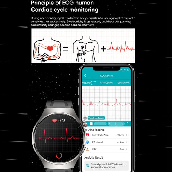 MT200 1.43 inch AMOLED IP67 Smart Call Watch, Support ECG/Body Temperature/Blood Glucose Monitoring(Black)