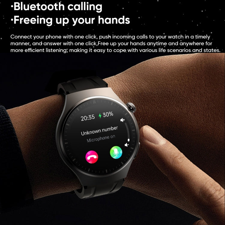 MT200 1.43 inch AMOLED IP67 Smart Call Watch, Support ECG/Body Temperature/Blood Glucose Monitoring(Black)