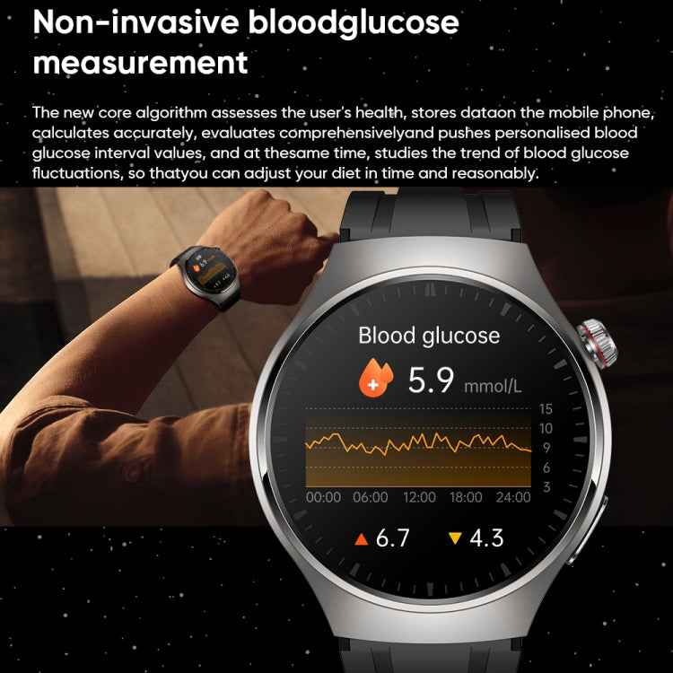 MT200 1.43 inch AMOLED IP67 Smart Call Watch, Support ECG/Body Temperature/Blood Glucose Monitoring(Black)