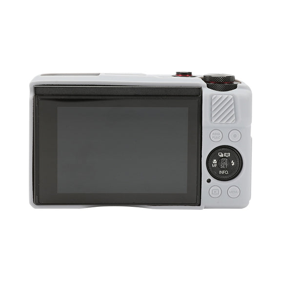 For Canon PowerShot G7 X Mark II / G7X2 Soft Silicone Protective Case with Lens Cover(Grey)
