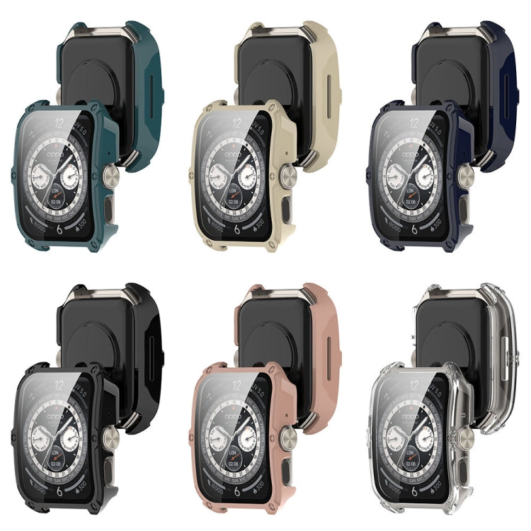 For OPPO Watch 4 Pro PC + Tempered Film Integrated Watch Protective Case(Pine Green)