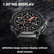 V69 IP68 BT5.0 1.85inch Smart Watch Support Voice Call / Sleep Detection(Silver)