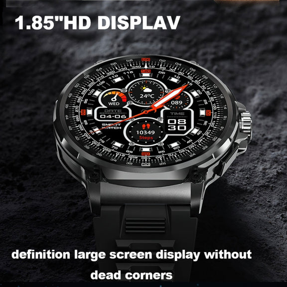 V69 IP68 BT5.0 1.85inch Smart Watch Support Voice Call / Sleep Detection(Silver)