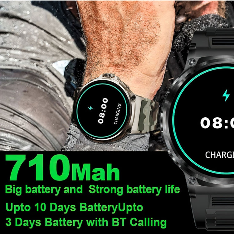 V69 IP68 BT5.0 1.85inch Smart Watch Support Voice Call / Sleep Detection(Silver)