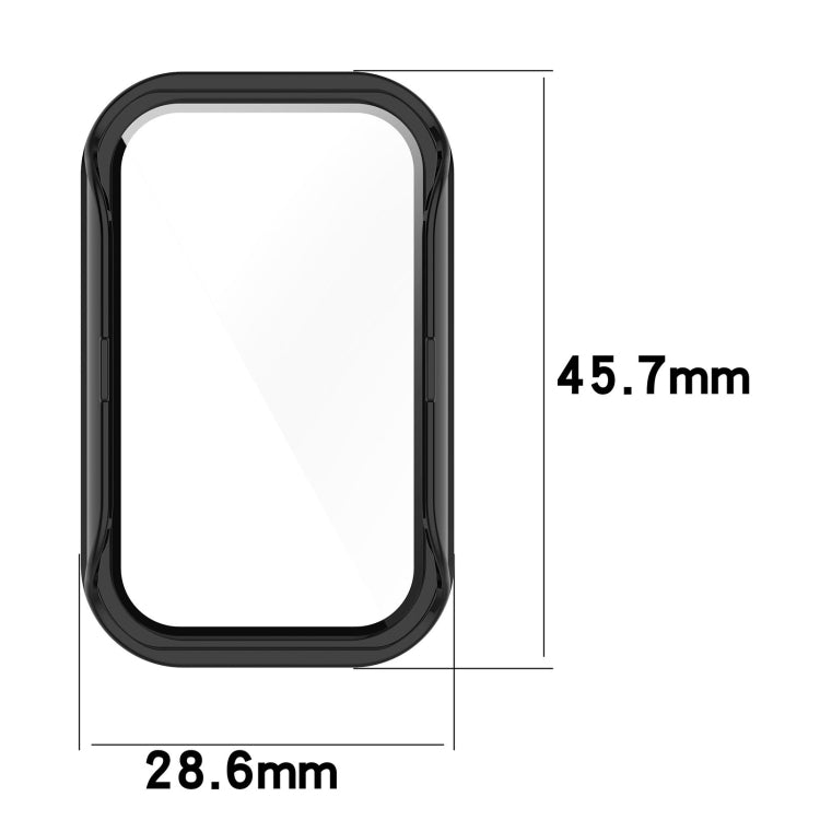 For Xiaomi Smart Band 8 Active / Redmi Band 2 PC + Tempered Film Integrated Watch Protective Case(Black)