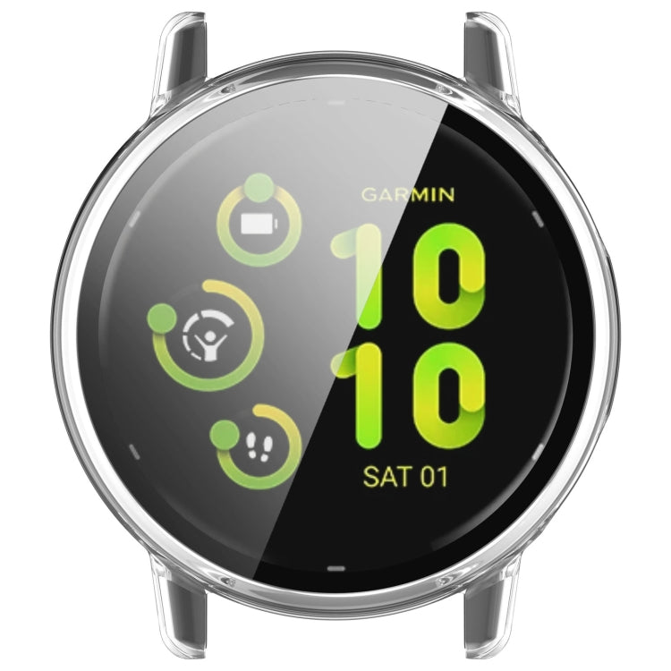 For Garmin vivoactive 5 / Active 5 PC + Tempered Film Integrated Watch Protective Case(Transparent)
