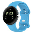 For Google Pixel Watch 2 Solid Color Silicone Watch Band, Size:S Size(Sky Blue) - Watch Bands by PMC TechLife | Online Shopping South Africa | PMC TechLife