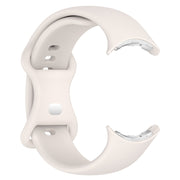 For Google Pixel Watch 2 Solid Color Silicone Watch Band, Size:L Size(Creamy White)