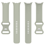 For Google Pixel Watch 2 Solid Color Silicone Watch Band, Size:L Size(Grey Green)