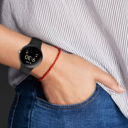 For Google Pixel Watch 2 Solid Color Silicone Watch Band, Size:L Size(Grey Green)
