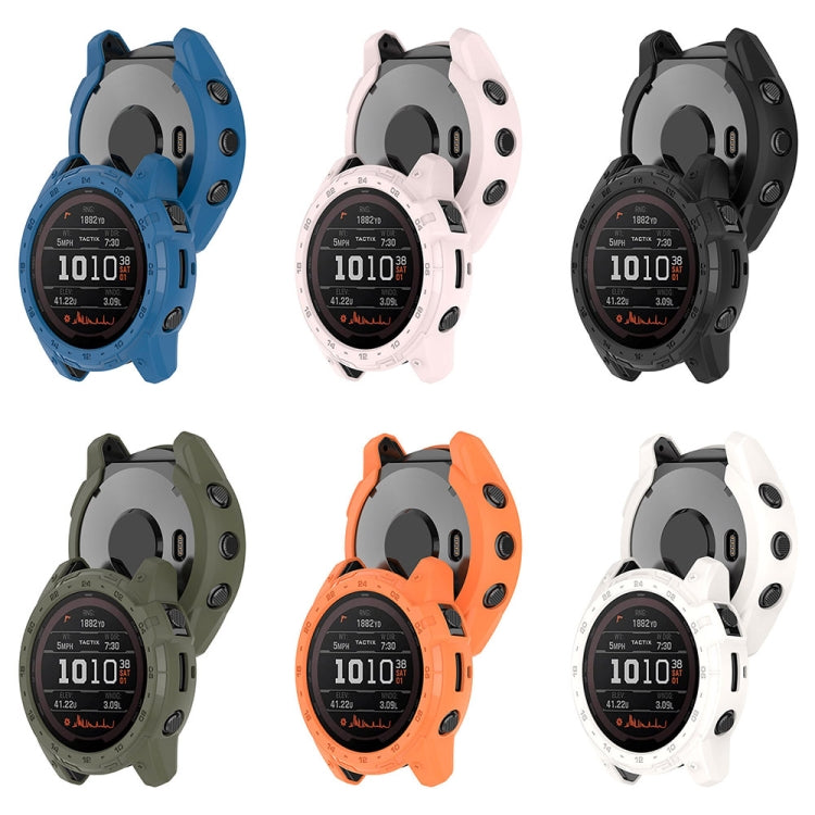 Compatible with Garmin Tactix 7 Amoled Armor Hollow TPU Watch Protective Case(Dark Blue)