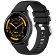 For Garmin Venu 3 Liquid Glossy Silver Buckle Silicone Watch Band(Black) - Watch Bands by PMC TechLife | Online Shopping South Africa | PMC TechLife