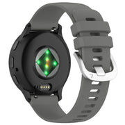 For Garmin Venu 3 Liquid Glossy Silver Buckle Silicone Watch Band(Dark Grey)