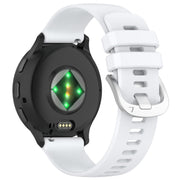 For Garmin Venu 3 Liquid Glossy Silver Buckle Silicone Watch Band(White)