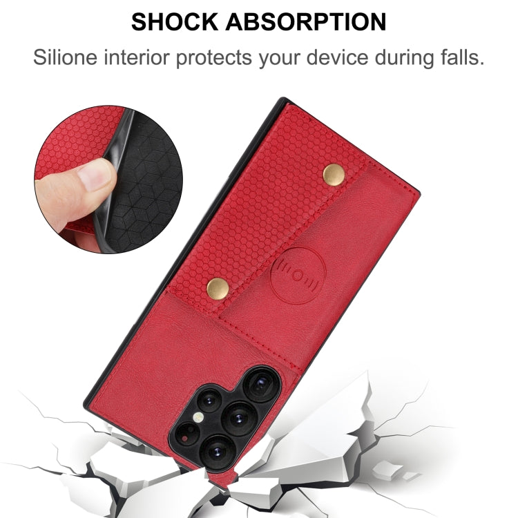 For Samsung Galaxy S24 Ultra 5G Double Buckle Card Slots Magnetic Phone Case(Black)