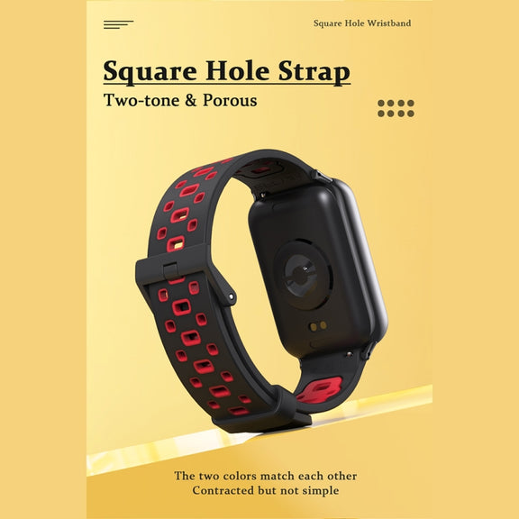For Xiaomi Smart Band 9 Pro / 8 Pro Mijobs Square Hole Breathable Silicone Watch Band(Black Grey)
