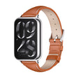 For Xiaomi Smart Band 9 Pro / 8 Pro Mijobs Genuine Leather Slim Watch Band(Orange Silver) - Watch Bands by MIJOBS | Online Shopping South Africa | PMC TechLife | Buy Now Pay Later Mobicred