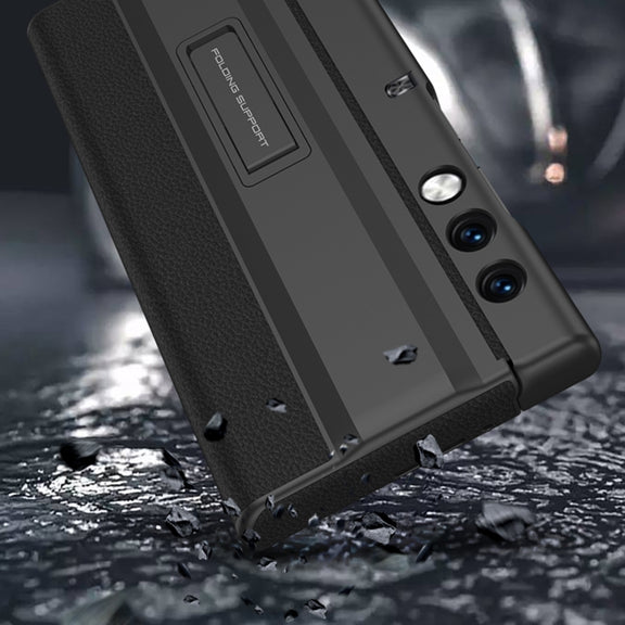 For Honor V Purse GKK Full Coverage Folding Leather Phone Case with Holder(Black)